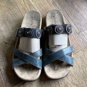 Taos Embellished Blue Aqua Sandals